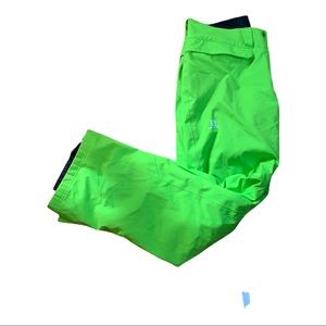 Solomon fluorescent green ski pants advanced skin Dry 10k
